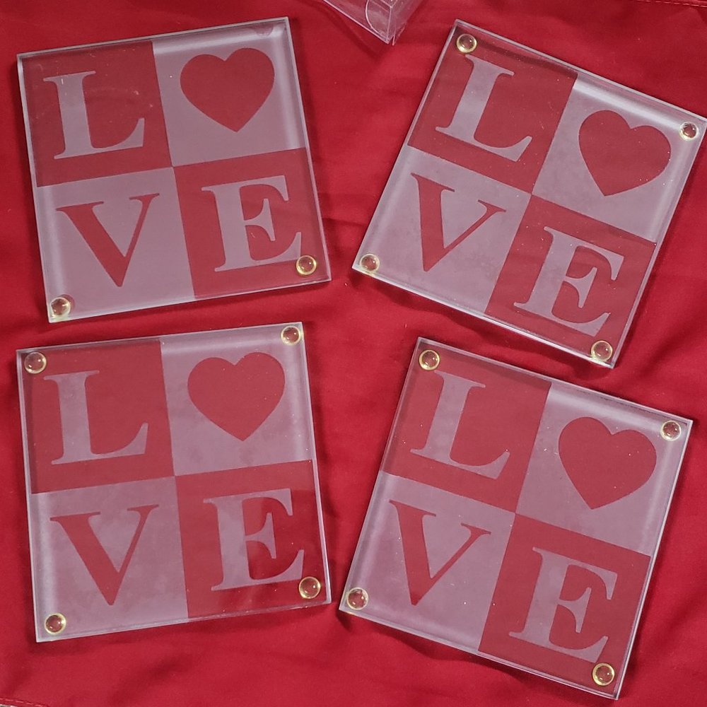 Kate Aspen set of 4 Love coasters